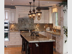 Kitchen Cabinet-Solid Wood-White+Brown(Classic)